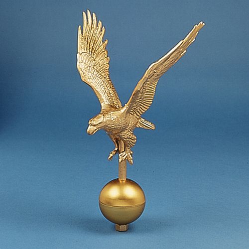 Perma-Nyl 12 1/2 Inch Aluminum Gold Eagle Top With Globe 00000755